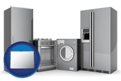 colorado map icon and home appliances