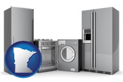 minnesota map icon and home appliances