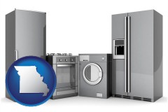 missouri map icon and home appliances