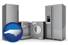 north-carolina map icon and home appliances