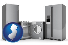 new-jersey map icon and home appliances